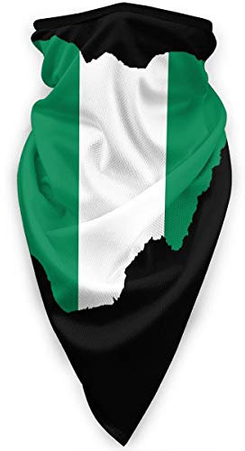Gesichtsschutz Nigerianische Flagge Und Karte 2018 Sturmhaube Winddichter Halswärmer Unisex Halstuch Für Jagd, Motorradfahren, Camping