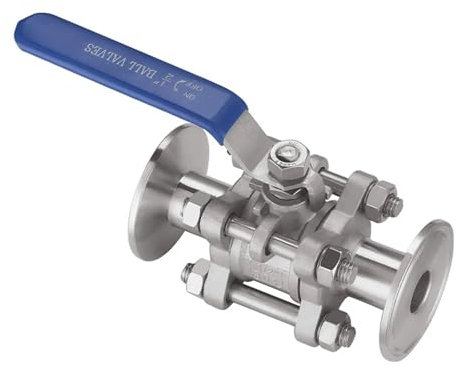 KSZHZYMGX 1/2 3/4 1 1-1/4'' 1-1/2'' 2'' SS304 Edelstahl-Kugelhahn 3 Dreiteiliger Tri-Clamp-Ferrule-Typ(1-1/2)