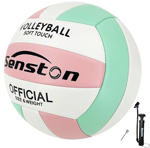 Senston Volleyball mit Pumpe Größe 5, Wasserfest Softball Ball für Anfänger, Outdoor Beachvolleyball für Beach, Pool und Strand