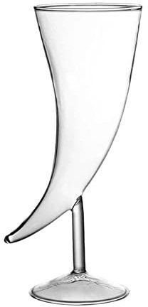 Geardeangloow Bicchiere da cocktail a forma di luna, per Martini, cocktail, champagne, trasparente, 23,1 x 8 x 8,7 cm