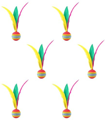 Gogogmee Lot de 6 Volants de Badminton Interactifs en Mousse Haute Élasticité, Légers et Solide, D'entraînement Extérieur pour Garçon et Filles, Améliore Coordination Œil-Pied, Jeu Sportif