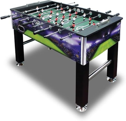 CARROMCO Kickertisch Arena-XT| Profi Tischfußball für Kinder & Erwachsene | FÜR FORTGESCHRITTENE: Robuster, blauer Fußballtisch (Gewicht: 39 kg) sorgt für hohe Stabilität. Inklusive 4 Kickerbällen