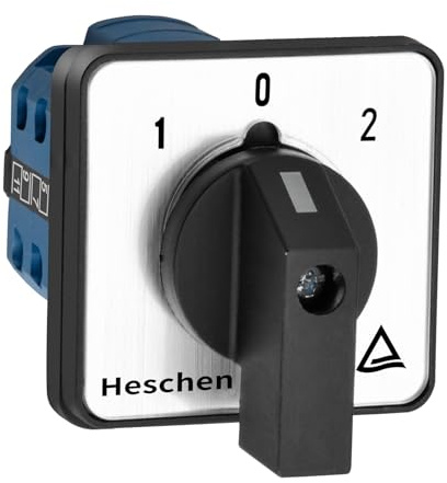Heschen SZW26-20/D303.3 Interruptor de cambio del selector de leva rotativo universal, 660V, 20A, 3 posiciones, 3 fases, 12 terminales CE