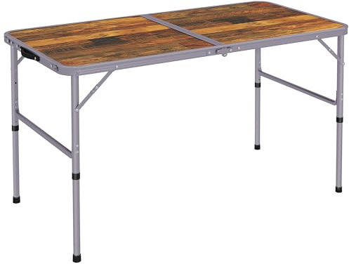 Outsunny Mesa de Camping Plegable de 3 pies, Altura Ajustable, de Aluminio, para Exteriores, jardín, Fiesta, Picnic, Barbacoa, Caballete, Mesa de Campo, Cocina