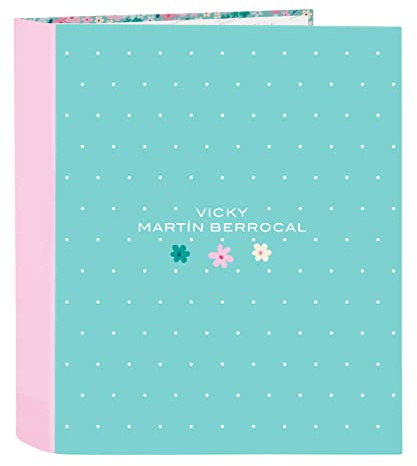 VMB Mint Paradise Folio-Ordner, 4 Ringe, ideal für Kinder verschiedener Altersgruppen, bequem und vielseitig, Qualität und Widerstandsfähigkeit, 27 x 6 x 33 cm, Mintgrün