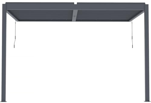 Pergola bioclimatica addossata Windsor con led - 3 x 4 m - Antracite