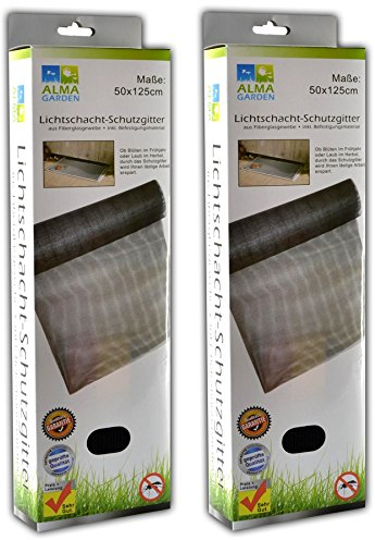 2er Set Laub und Insektenschutz für Lichtschacht Kellerschachtabdeckung Schutzgitter Lichtschachtabdeckung aus Fiberglasgewebe