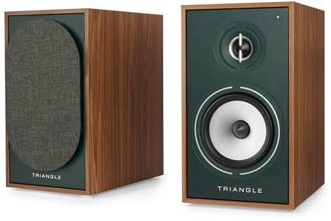 Triangle - BOREA BR02 Connect Active Speakers - Bluetooth Bookshelf Speakers with 2x 50W Amplifier - HD Audio - PHONO/Turntable TV Arc & USB Inputs - 176 x 310 x 274 mm - Green (Pair)