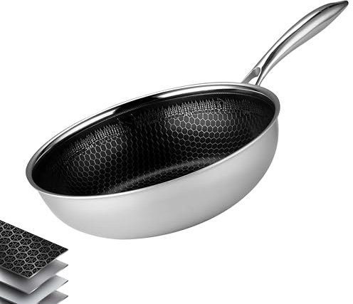 FIXLINE® BLACK FOREST Wokpfanne 28cm - Keramische & Kratzfeste Beschichtung - alle Herdarten inkl. Induktion - Backofengeeignet bis 230°C - Einfache Reinigung - Perfekte Geschenkidee