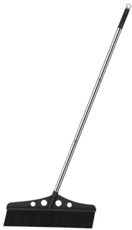BEBEMOKO Outdoor Sweeping Tool Large Wide Broom for Garden Stiff Brush Push Broom for Concrete and Courtyard Cleaning