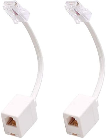 HAWAKA 2 pacchetto RJ45 a RJ11 convertitore adattatore cavo connettore, telefono RJ11 6P4C femmina a Ethernet RJ45 8P8C maschio convertitore cavo bianco