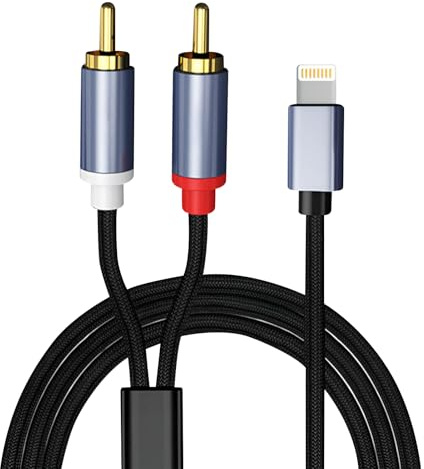 Câble auxiliaire audio RCA, adaptateur répartiteur en Y stéréo 2 mâles, adaptateur RCA iOS pour iPhone vers câble auxiliaire, répartiteur en Y, compatible avec tablette de téléphone pour voiture