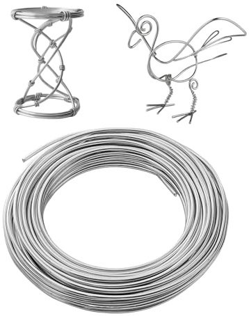 Filo Alluminio 3 mm x 15 m, Fili di Alluminio, Fil di Ferro Modellabile, Filo di Scultura FlessibileFilo per Artigianato Modellismo di Gioielli, Lavori, Fai Da Te