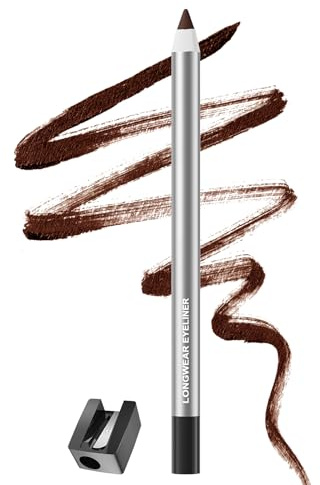 Gel Eyeliner vattentät, brun krämig kajalpenna med intensiv färgbehandling, torkbeständig och långvarig eyelinerpenna, brun ögonpenna för känsliga ögon, matt ögonskuggspenna