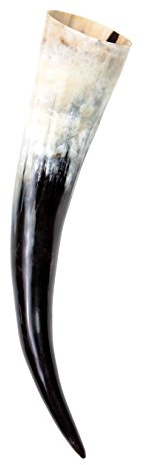 Frera Trinkhorn, 500-590 ml, 0,5-0,59l, Methorn, lebensmittelechtes Naturhorn, Naturfarbe, poliert