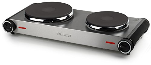 Tristar KP-6248 Doppia Piastra Elettrica, Corpo in Acciaio Inox con 2 Bruciatori