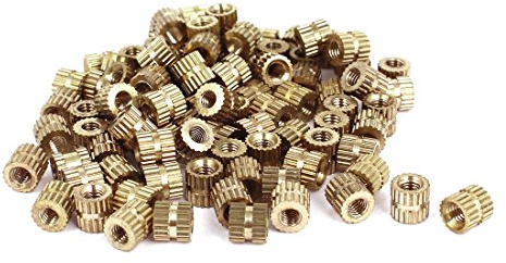 sourcing map 100stk M3x5mm L 5.4mm (OD) Messing Rändel Runde Schrauben | metrisch Gewinde