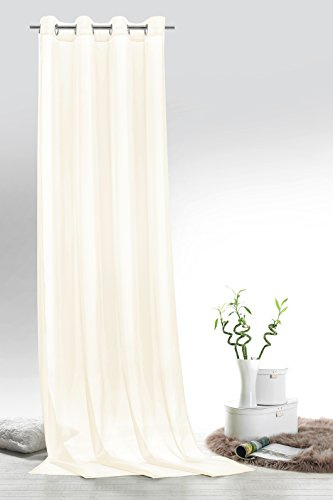 heimtexland Fashion&Joy - Ösenschal Voile Natur HxB 245x140 cm - transparent einfarbig - Dekoschal Gardine Typ418