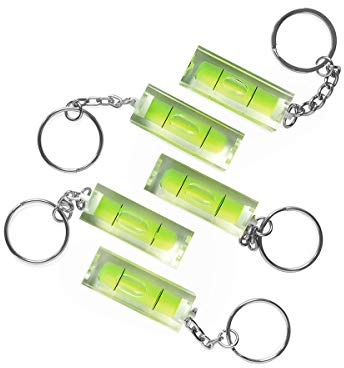 5x Mini-Wasserwaage aus Acrylglas mit Schlüsselanhänger