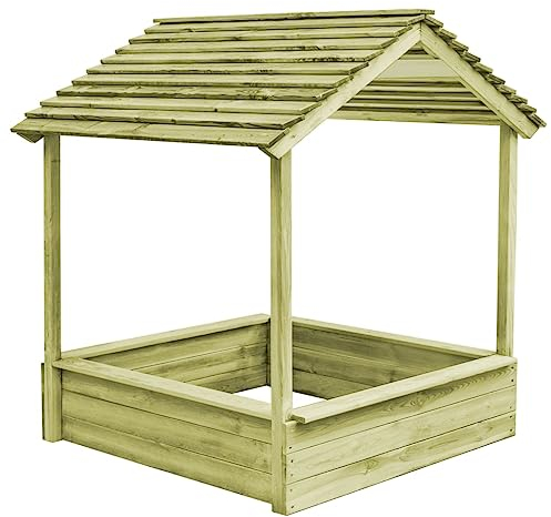 vidaXL Kiefer Imprägniert Spielhaus Sandkasten Sandbox Gartenhaus Holzhaus