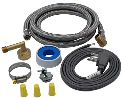 Supplying Demand 6572 Universal Dishwasher Install Kit 6 Feet Stainless Hose 6 Feet Power Cable