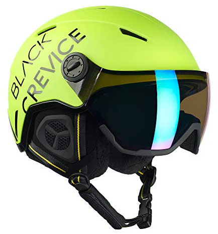 Black Crevice Skihelm Vail mit Visier, neon gelb, L (58-61 cm)…