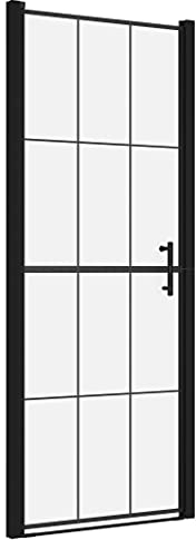 vidaXL Porte de Douche Ecran de Douche Accessoire de Salle de Bain Pario de Douche Cabine de Douche Maison Intérieur Verre Trempé 81x195 cm Noir