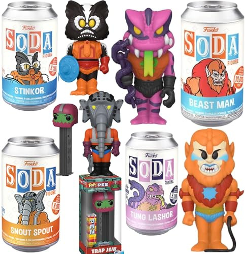 Adam Prince He-Man Soda Figure Masters of The Universe Exclusive in Tin Can Bundled with Orko Cartoon Wizard + Retro Character Magnet 3 Items