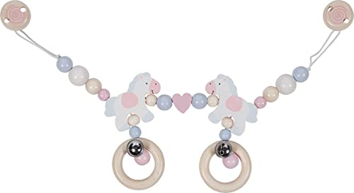 goki 65234 - Kinderwagenkette Pferde - niedliche Pferde - aus Ahorn- und Buchenholz - handgefertigt - Made in Germany