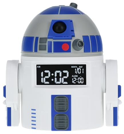 Reloj Despertador R2D2 - Producto Oficial Star Wars, con Sonidos de R2D2, decoración Fans de Star Wars con Temporizador de Despertar, Alimentado por USB