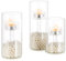 Inweder Portavelas Huracán de Vidrio Juego de 3 Candelabro Transparente para Velas Votivas Porta Velas de Cristal Creativos para Decoración del Hogar Bodas Centro de Mesa Se Adapta a La TeaLight