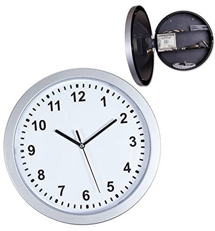 Uonlytech Kreative Wanduhr Safe Vintage Mit Großem Geheimfach Für Schmuck Geld Und Wertsachen Versteckte Sicherheitsuhr Für Zuhause Büro
