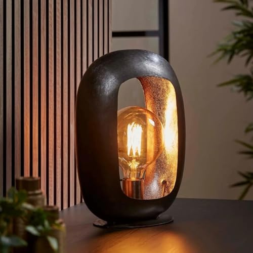 famlights Industrie Tischlampe Vintage Look/Steampunk Evi Tischleuchte Tischlampe E27 / Metall Wohnzimmerlampe Nachttischlampe Vintage Landhaus Industrial Schlafzimmer Wohnzimmer