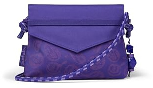 Satch Clutch Bright Faces - Lila | Kleine Umhängetasche als Schminktasche mit Kordelzug und Spiegel für Teenager, praktisch für unterwegs