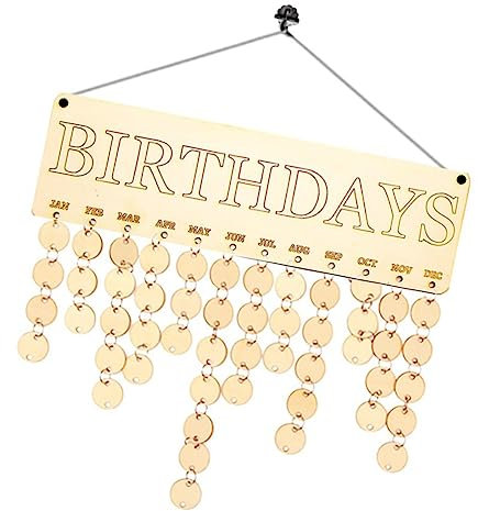 WOFASHPURET Holztafel-kalender Heimdekoration Grußkarte Und Girlande Wanddekoration Geburtstagserinnerung Für Partys Zufälliger Stil