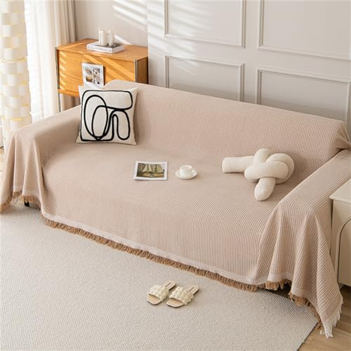 Xisnuient Plaid Canape Grande Taille 1/2/3/4 Places, Plaid Canape pour CanapéS Et Lit King Size, Plaid LéGer Et Doux Canapé Plaid DéCoratif RéVersible (Brown,90x210cm)