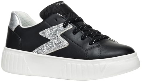 Geox - J MIKIROSHI Girl A, Zapatillas Niñas, Black/Silver,