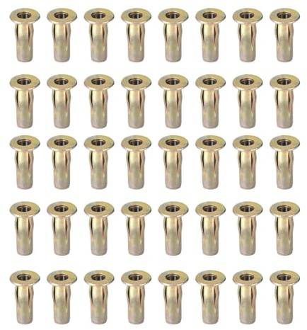 Dadi per rivetti in acciaio inossidabile, 40 dadi filettati a testa piatta, dadi metrici, M6 x 27 mm, raccordi industriali per edilizia