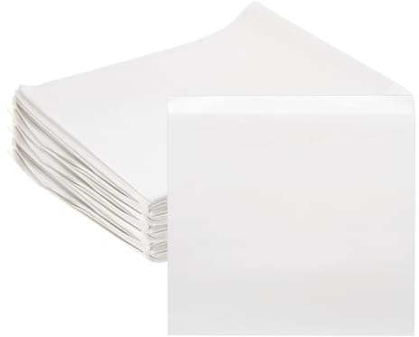 sourcing map Lot de 200 sacs à sandwich en papier kraft sulfurisé - 15 x 15 cm - Sacs à goûter en papier sulfurisé pour la maison, la boulangerie, le pain, blanc