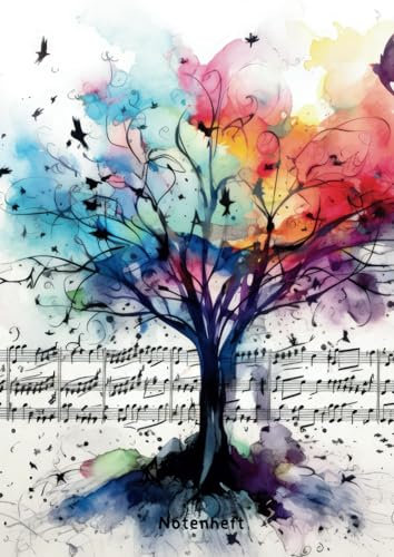 Notenheft DIN A4 Lineatur 14 ohne Hilfslinien: 100 Seiten Musikheft I Notenlinienheft für Schüler und Musiker