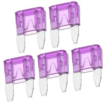 VekAuto 5 Pcs Mini 3AMP APM/ATM Universal Car Fuse Blade Style Fuses Short Circuit Protection - Automotive Car Boat Truck SUV RV - Plastic Metal Purple Auto Accessories