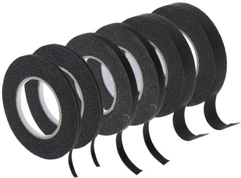 Rebower Ruban De Masquage Noir Ruban De Peintre Ruban De Papier [Pour Bricolage Decoration Murale Peinture Emballage Automobile Decoration]- 1/8,1/4,1/2 Pouce,21 Verges X6 /6 Rouleaux