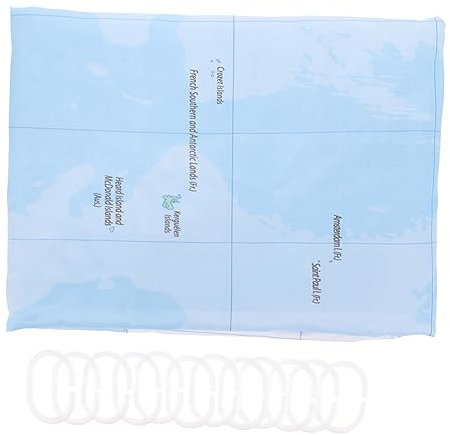 DRESSOOS Duschvorhang Mit Weltkarte Für Badezimmer Home Decor Mit Duschvorhangringen Leicht Zu Reinigen Maschinenwaschbar