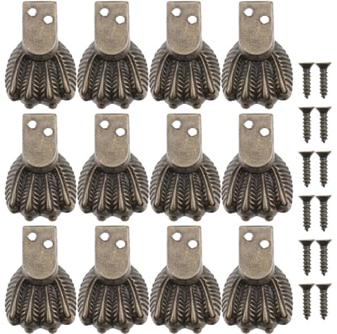 Yardwe Bronzed Furniture Foot Protectors 12 Pack Non-Slip Box Foot Base for Wooden Furniture Sofas Chairs Raise Height Home Hardware 1.10X0.83X0.47In