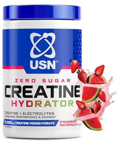 USN Creatine Hydrator Creatine & Electrolytes I Strawberry Watermelon 330g | 5g Creatine Monohydrate | Himalayan Salt & AstraGin | Potassium & Taurine | 5kcal Zero Sugar | Intra-Workout | Vegan