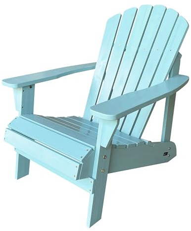 AXI Carmen Adirondackstuhl aus Holz in Pastellblau | Gartenstuhl/Loungestuhl/Adirondack Stuhl/Chair aus Holz für 1 Person mit Armlehnen & hoher Rückenlehne | 90,5 x 78,4 x 93 cm