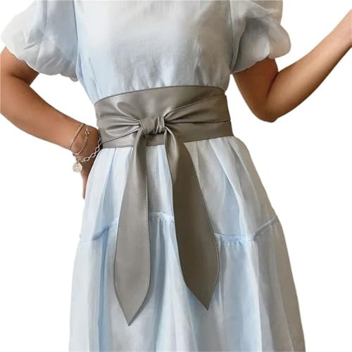 XPJYUA Kummerbund Breiter Gürtel mit Schleife for Damen, breiter Gürtel, Kummerbunds, verzierte Taille, Wickelmantel, Kleid, Dekoration, Bekleidungszubehör(Gray)
