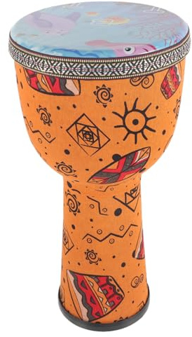Kisangel Djembe Handtrommel 8 Zoll Leicht Sichere Materialien für Kinder Erwachsene Tragbares Afrikanisches Schlaginstrument für Musik Tanz