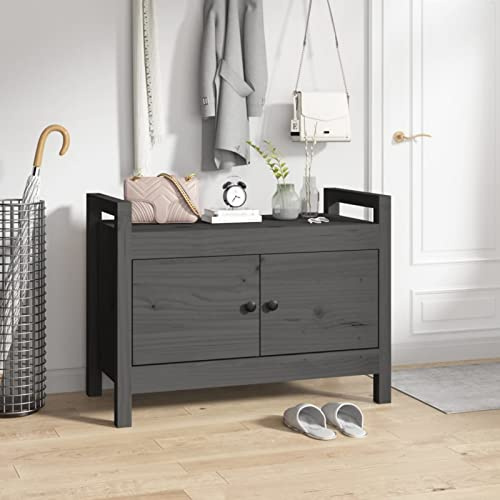 Snsowed Flurbank, Sitzbank Esszimmer, Küchenbank, Bank Esszimmer, Hockerbank, Pflanzenbank, Betthocker, Sitzecke Küche, Grau 80x40x60 cm Massivholz Kiefer