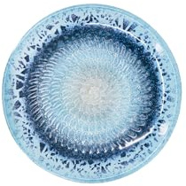 Kaladia Keramik Reibeteller/Keramikhobel - ideal für Ingwer, Parmesan etc. - in Blau - Durchmesser: 12 cm - handgemacht & handbemalt - Made in Spain